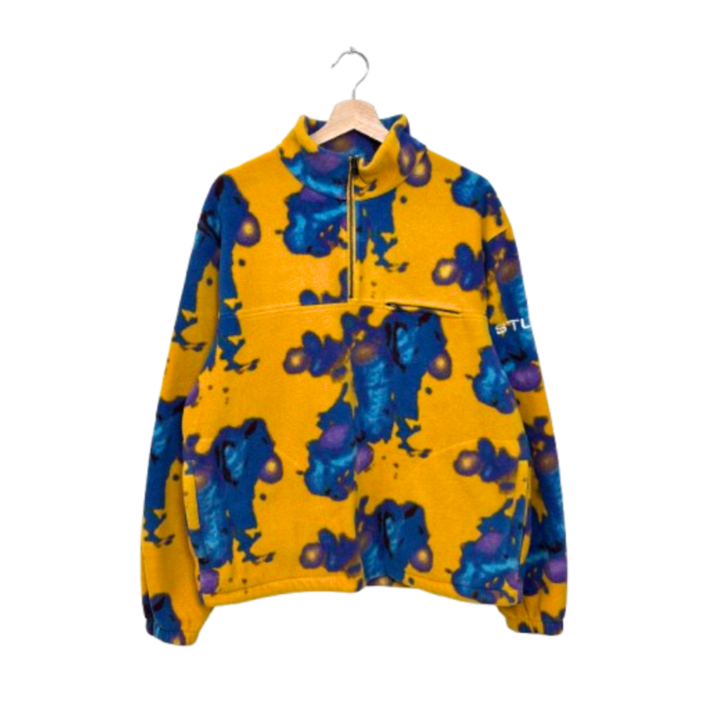 Stussy Half Zip Polar Mock Neck Jacket Size Medium