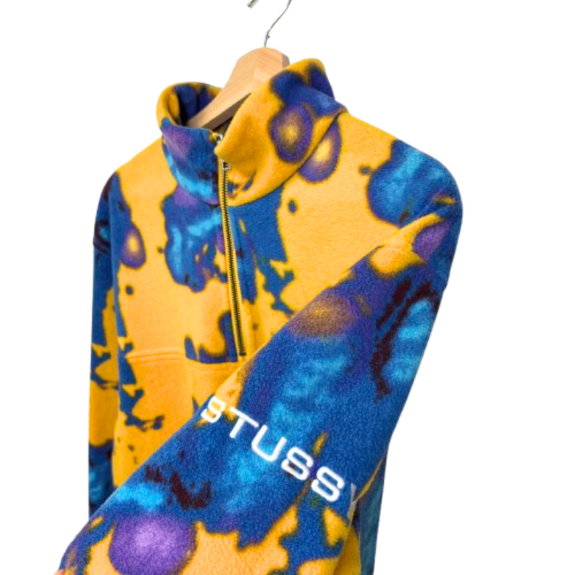 Stussy Half Zip Polar Mock Neck Jacket Size Medium