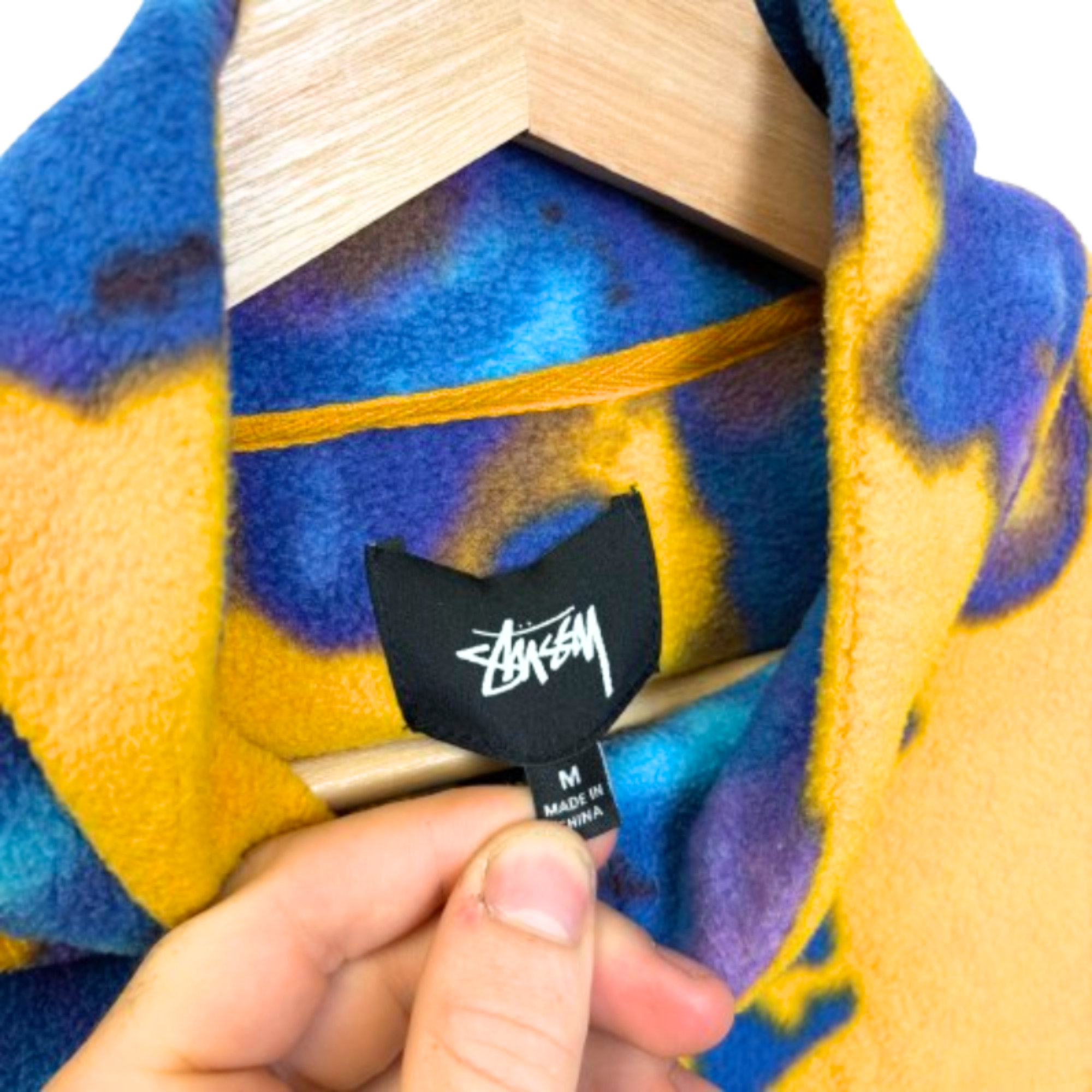 Stussy Half Zip Polar Mock Neck Jacket Size Medium